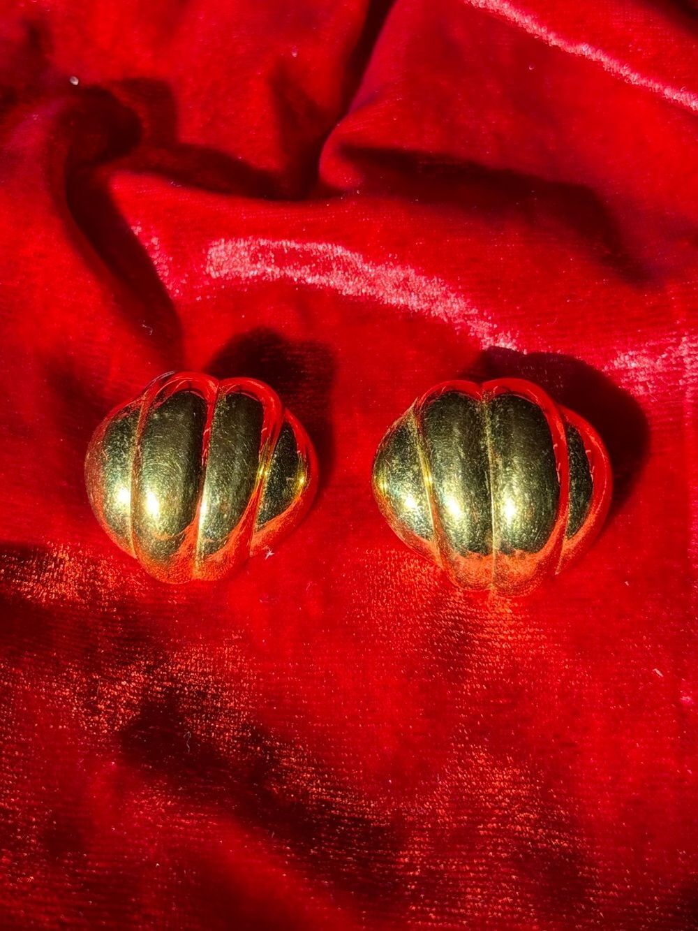 Gold-Tone Ribbed Earrings - Women's Jewelry
